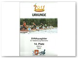Urkunde 2000m Rennen 14.Platz