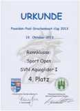 Urkunde Pool-Cup 4.Platz