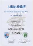 Urkunde Pool-Cup 8.Platz