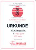 Urkunde 6.Platz Sport 200m